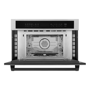 ZLINE Autograph Edition 30" 1.6 cu ft. Built-in Convection Microwave Oven in Stainless Steel and Matte Black Accents (MWOZ-30-MB)