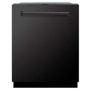 ZLINE 24" Monument Series 3rd Rack Top Touch Control Dishwasher in Black Stainless Steel with Stainless Steel Tub, 45dBa (DWMT-BS-24)