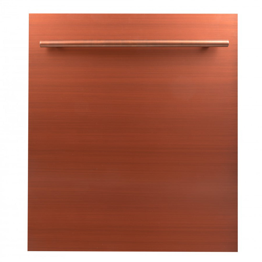 ZLINE 24" Copper Top Control Built-In Dishwasher with Stainless Steel Tub and Modern Style Handle, 52dBa (DW-C-24)