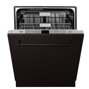 ZLINE 24" Monument Series 3rd Rack Top Touch Control Dishwasher in Oil Rubbed Bronze with Stainless Steel Tub, 45dBa (DWMT-ORB-24)