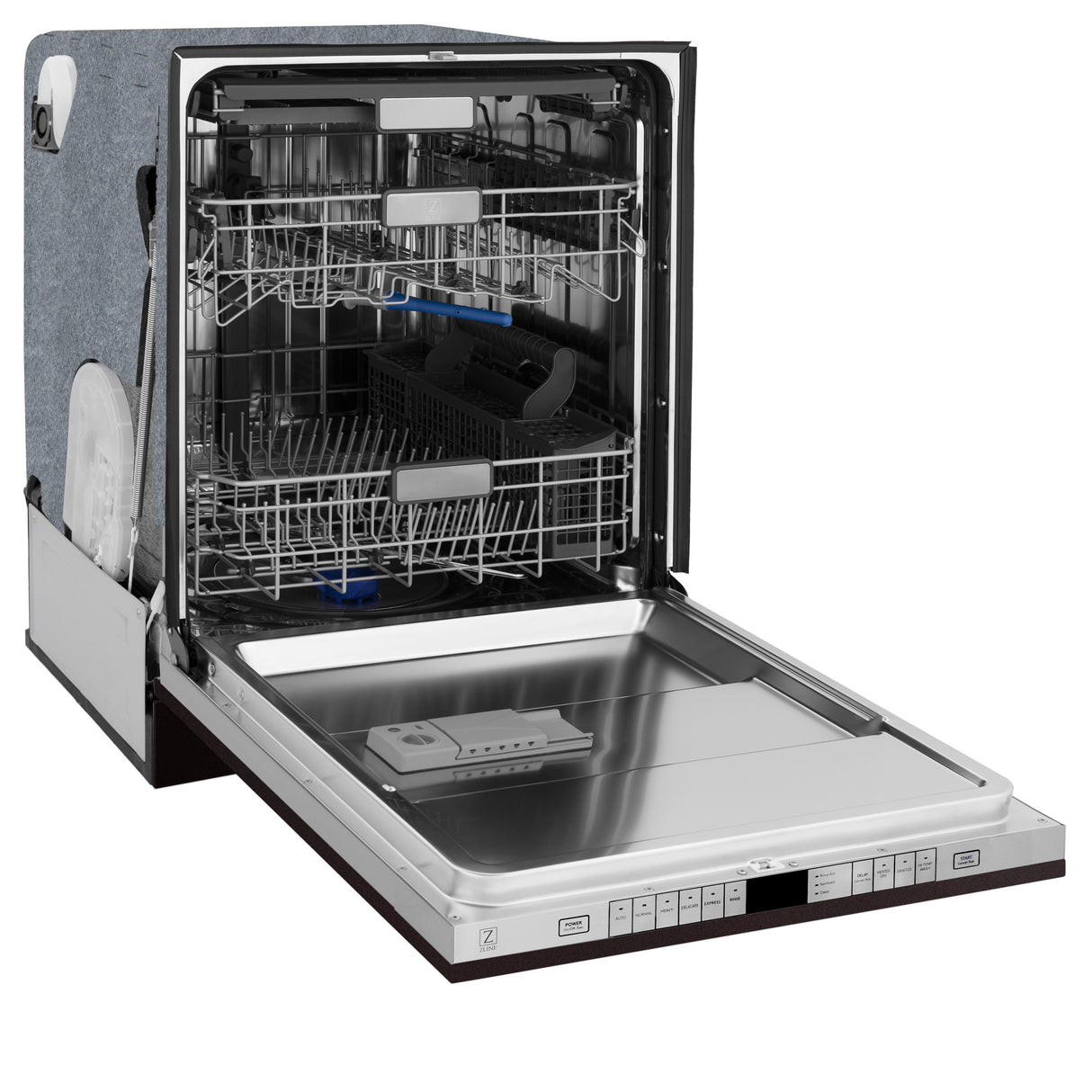 ZLINE 24" Monument Series 3rd Rack Top Touch Control Dishwasher in Oil Rubbed Bronze with Stainless Steel Tub, 45dBa (DWMT-ORB-24)