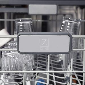 ZLINE 24" Monument Series 3rd Rack Top Touch Control Dishwasher in White Matte with Stainless Steel Tub, 45dBa (DWMT-WM-24)