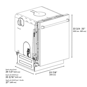 ZLINE 24" Monument Series 3rd Rack Top Touch Control Dishwasher in White Matte with Stainless Steel Tub, 45dBa (DWMT-WM-24)