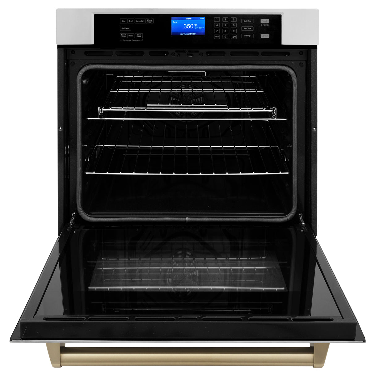 ZLINE 30" Autograph Edition Single Wall Oven with Self Clean and True Convection in Stainless Steel and Champagne Bronze (AWSZ-30-CB)