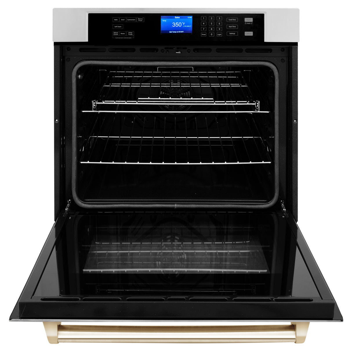 ZLINE 30" Autograph Edition Single Wall Oven with Self Clean and True Convection in Stainless Steel and Gold (AWSZ-30-G)