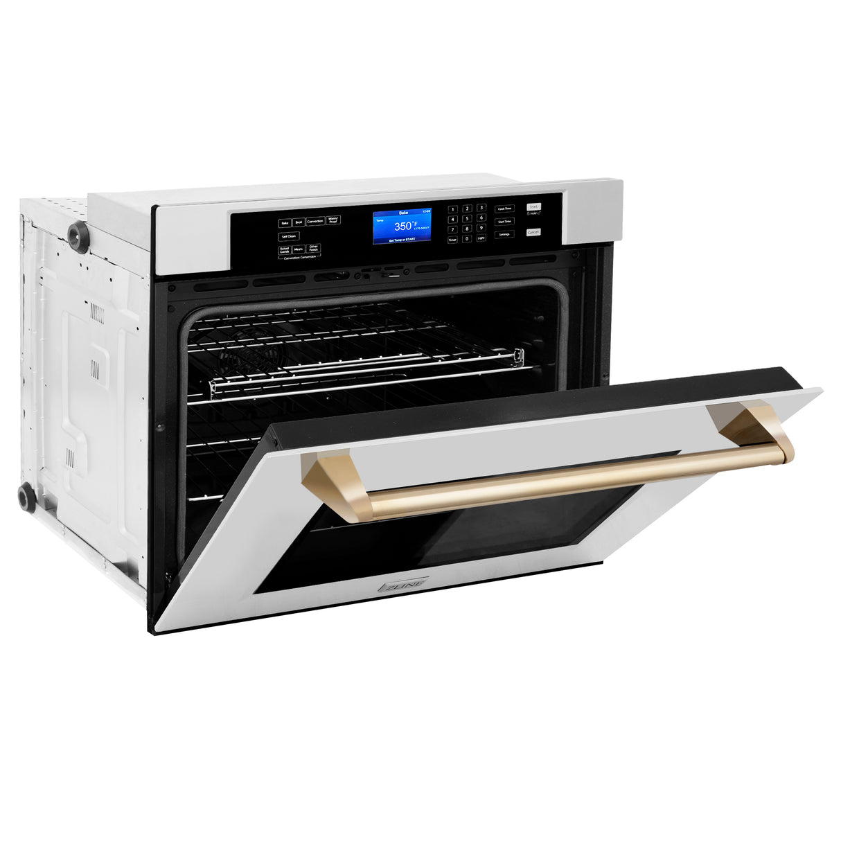 ZLINE 30" Autograph Edition Single Wall Oven with Self Clean and True Convection in Stainless Steel and Gold (AWSZ-30-G)