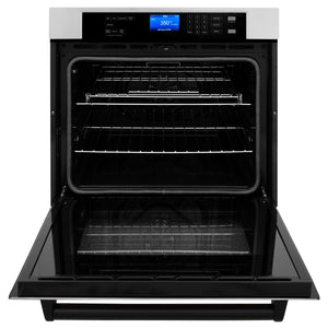 ZLINE 30" Autograph Edition Single Wall Oven with Self Clean and True Convection in Stainless Steel and Matte Black (AWSZ-30-MB)