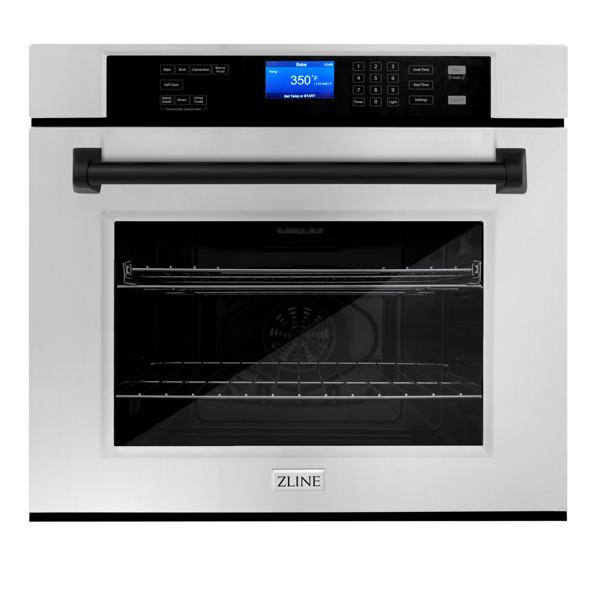 ZLINE 30" Autograph Edition Single Wall Oven with Self Clean and True Convection in Stainless Steel and Matte Black (AWSZ-30-MB)