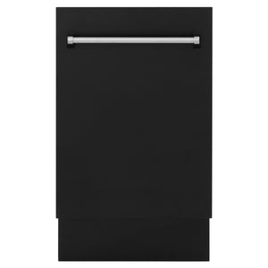 ZLINE 18" Tallac Series 3rd Rack Top Control Built-In Dishwasher in Black Matte with Stainless Steel Tub, 51dBa (DWV-BLM-18)