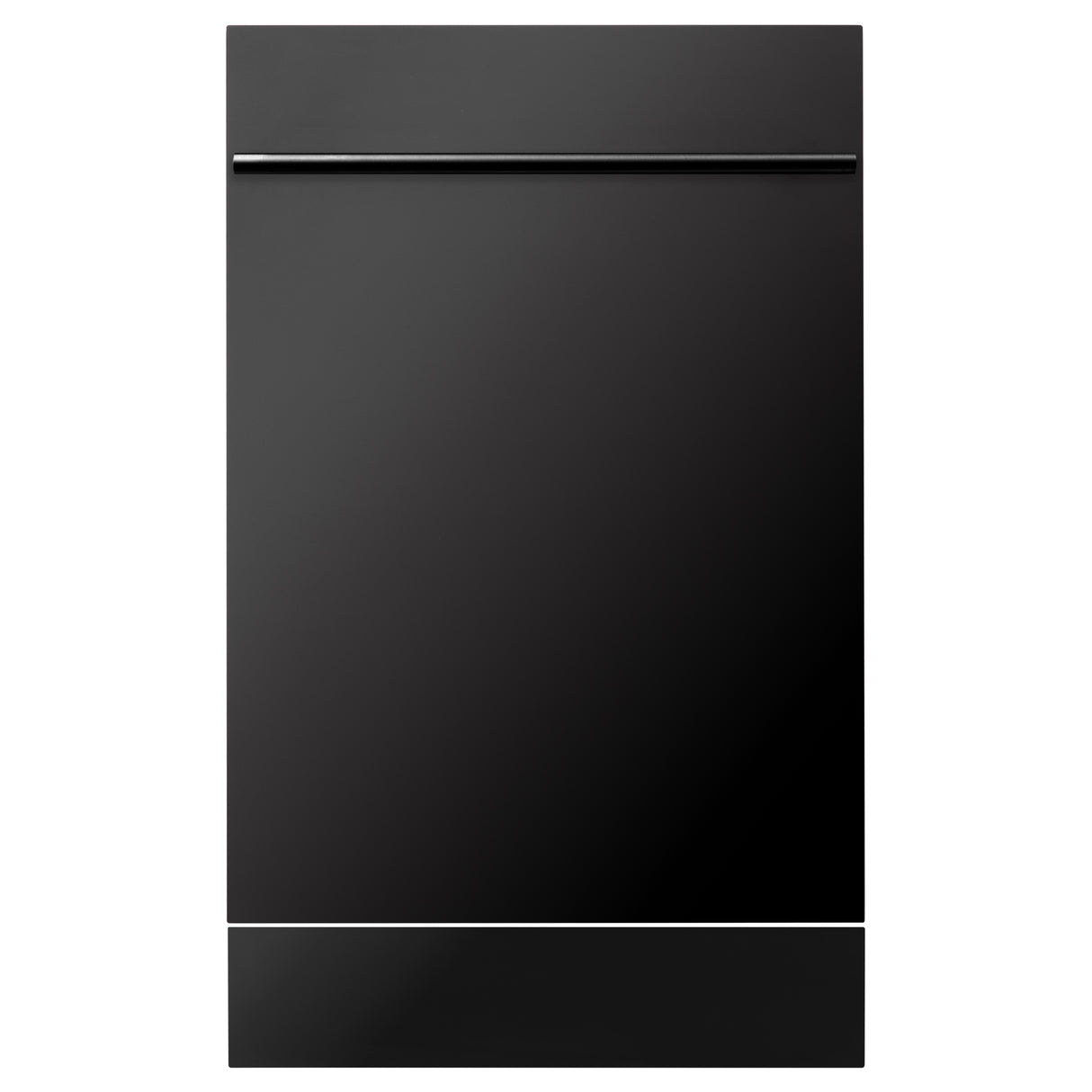 ZLINE 18" Compact Black Stainless Steel Top Control Built-In Dishwasher with Stainless Steel Tub and Modern Style Handle, 52dBa (DW-BS-H-18)