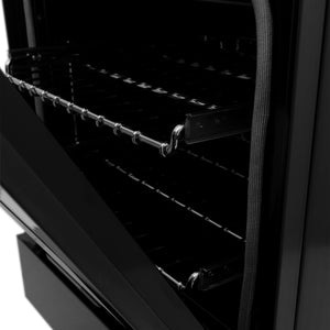 ZLINE 24" 2.8 cu ft Dual Fuel Range with Gas Stove and Electric Oven in Black Stainless Steel with Brass Burners (RAB-BR-24)