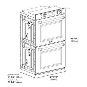 ZLINE 30" Professional Double Wall Oven with Self Clean and True Convection in Black Stainless Steel (AWD-30-BS)