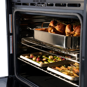 ZLINE 30" Professional Double Wall Oven with Self Clean and True Convection in Black Stainless Steel (AWD-30-BS)