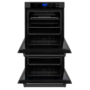 ZLINE 30" Professional Double Wall Oven with Self Clean and True Convection in Black Stainless Steel (AWD-30-BS)