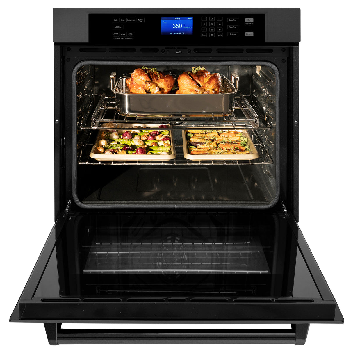 ZLINE 30" Professional Single Wall Oven with Self Clean and True Convection in Black Stainless Steel (AWS-30-BS)