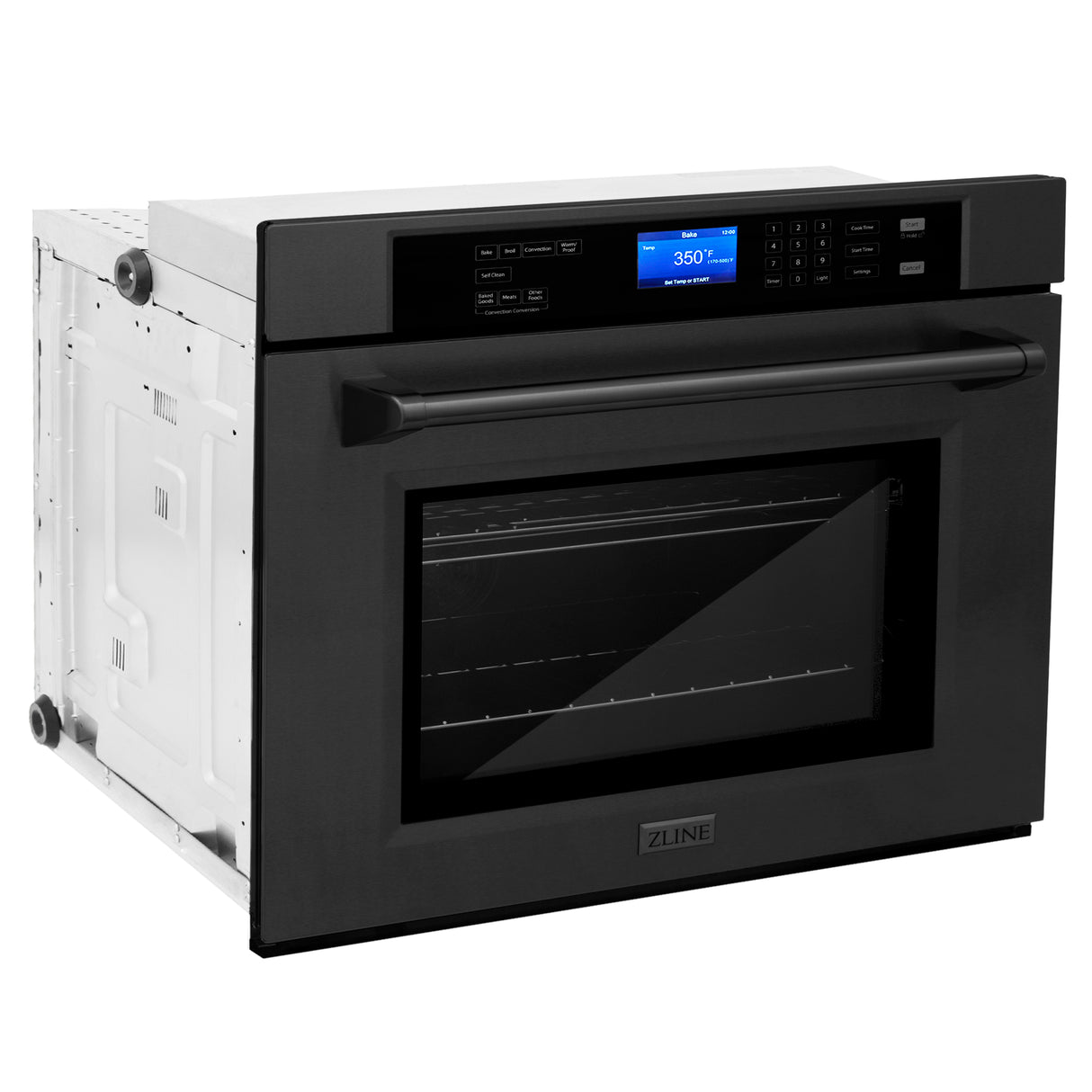 ZLINE 30" Professional Single Wall Oven with Self Clean and True Convection in Black Stainless Steel (AWS-30-BS)