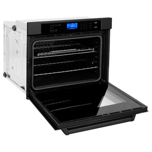 ZLINE 30" Professional Single Wall Oven with Self Clean and True Convection in Black Stainless Steel (AWS-30-BS)