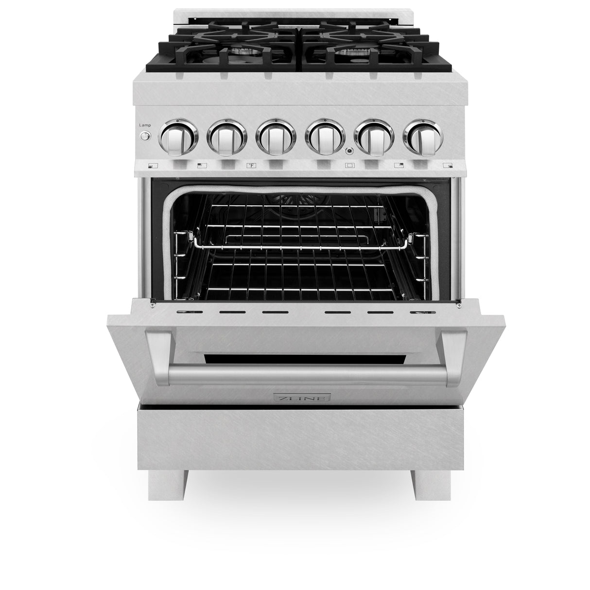 ZLINE 24" 2.8 cu ft Dual Fuel Range with Gas Stove and Electric Oven in Fingerprint Resistant Stainless Steel (RAS-SN-24)