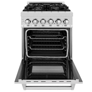 ZLINE 24" 2.8 cu ft Dual Fuel Range with Gas Stove and Electric Oven in Fingerprint Resistant Stainless Steel (RAS-SN-24)