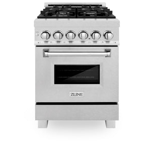 ZLINE 24" 2.8 cu ft Dual Fuel Range with Gas Stove and Electric Oven in Fingerprint Resistant Stainless Steel (RAS-SN-24)