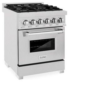 ZLINE 24" 2.8 cu ft Dual Fuel Range with Gas Stove and Electric Oven in Fingerprint Resistant Stainless Steel (RAS-SN-24)