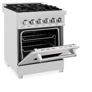 ZLINE 24" 2.8 cu ft Dual Fuel Range with Gas Stove and Electric Oven in Fingerprint Resistant Stainless Steel (RAS-SN-24)