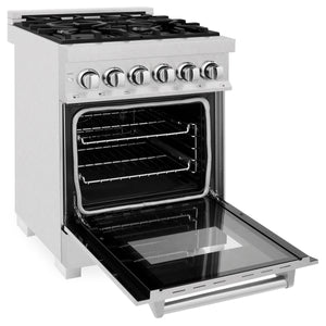 ZLINE 24" 2.8 cu ft Dual Fuel Range with Gas Stove and Electric Oven in Fingerprint Resistant Stainless Steel (RAS-SN-24)