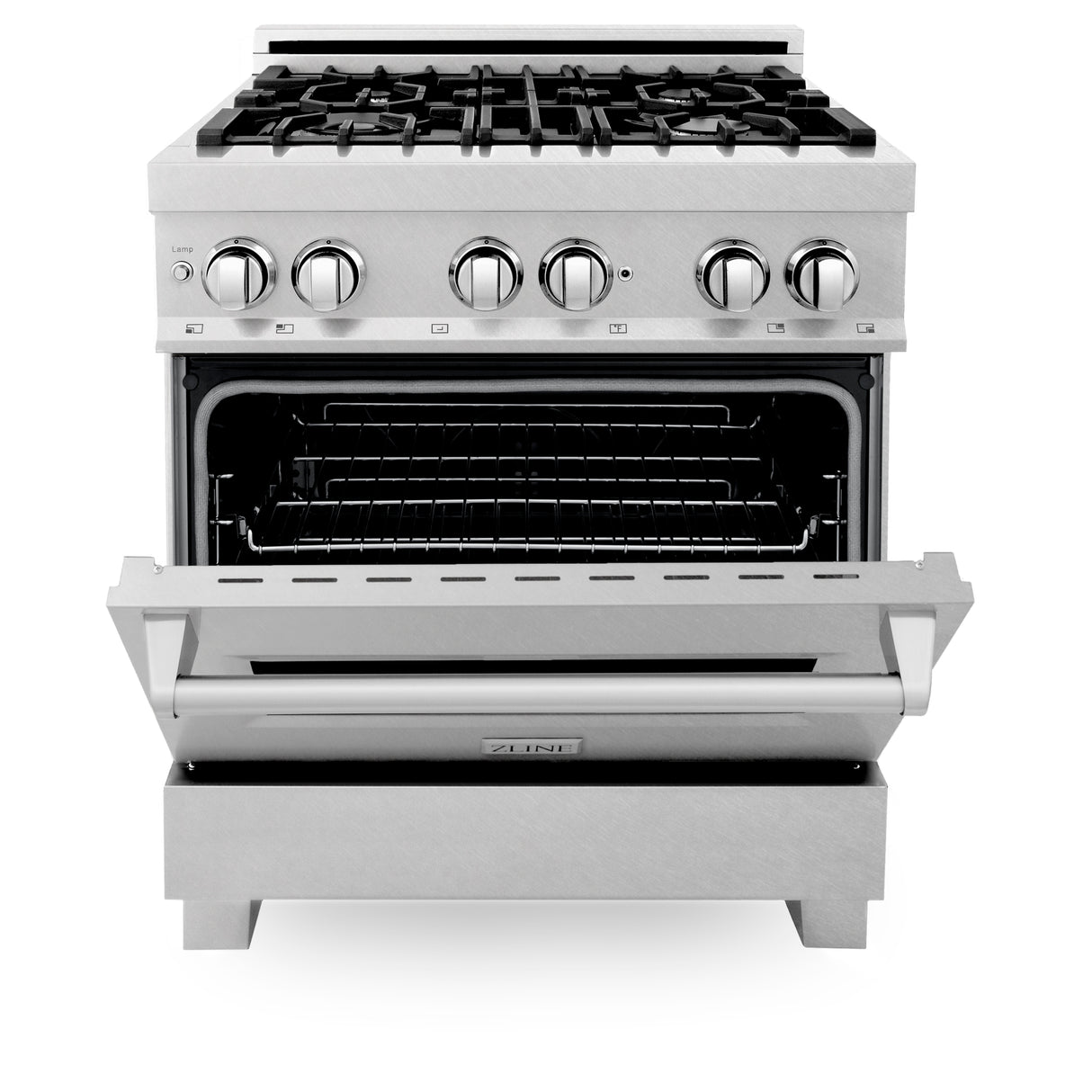 ZLINE 30" 4.0 cu ft Dual Fuel Range with Gas Stove and Electric Oven in Fingerprint Resistant Stainless Steel (RAS-SN-30)