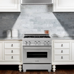 ZLINE 30" 4.0 cu ft Dual Fuel Range with Gas Stove and Electric Oven in Fingerprint Resistant Stainless Steel (RAS-SN-30)