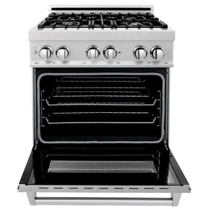 ZLINE 30" 4.0 cu ft Dual Fuel Range with Gas Stove and Electric Oven in Fingerprint Resistant Stainless Steel (RAS-SN-30)