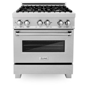 ZLINE 30" 4.0 cu ft Dual Fuel Range with Gas Stove and Electric Oven in Fingerprint Resistant Stainless Steel (RAS-SN-30)