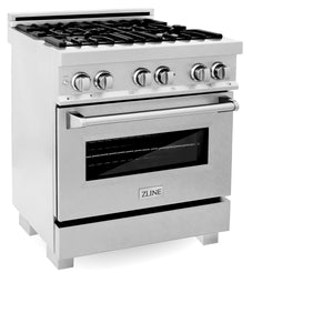 ZLINE 30" 4.0 cu ft Dual Fuel Range with Gas Stove and Electric Oven in Fingerprint Resistant Stainless Steel (RAS-SN-30)