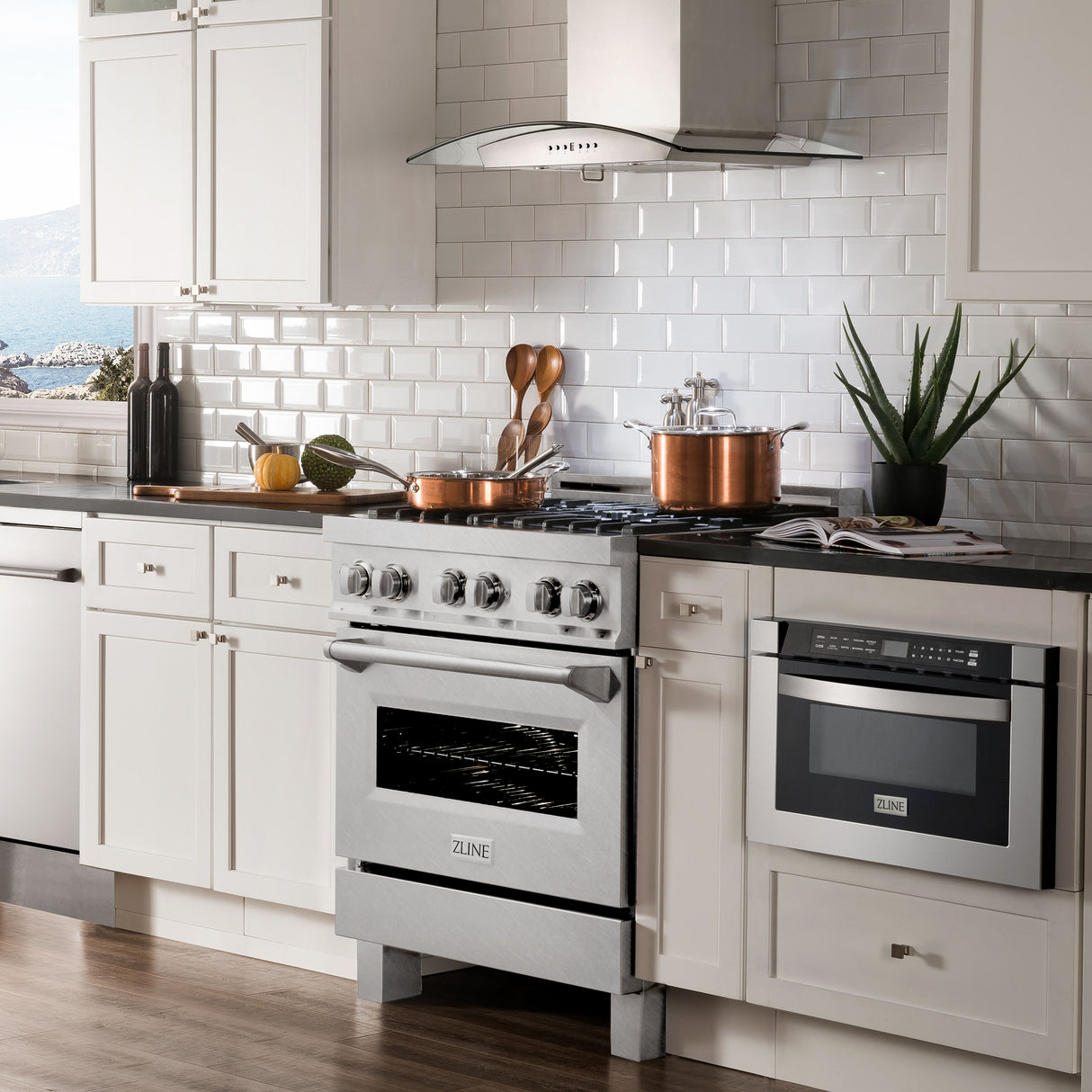 ZLINE 30" 4.0 cu ft Dual Fuel Range with Gas Stove and Electric Oven in Fingerprint Resistant Stainless Steel (RAS-SN-30)