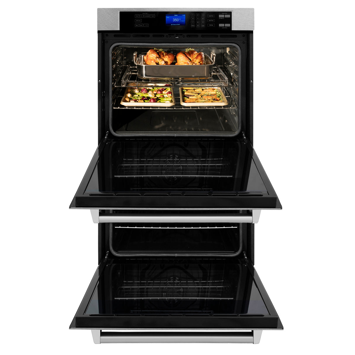 ZLINE 30" Professional Double Wall Oven with Self Clean and True Convection in Fingerprint Resistant Stainless Steel (AWDS-30)