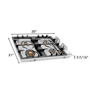 ZLINE 30" Dropin Gas Stovetop with 4 Gas Brass Burners (RC-BR-30)