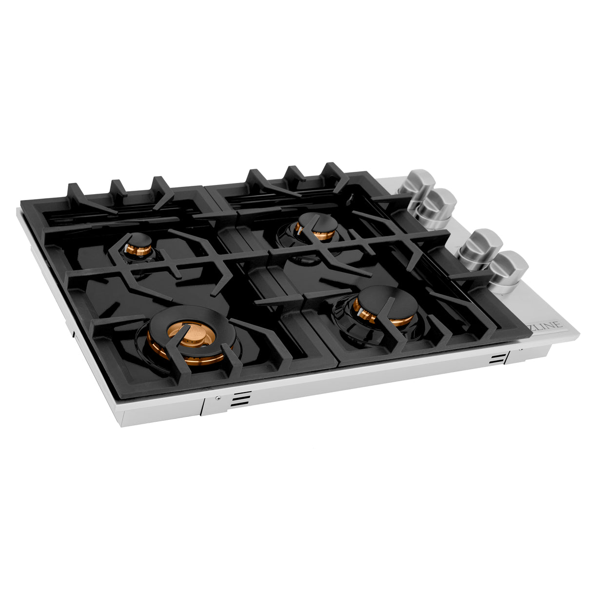 ZLINE 30" Dropin Gas Stovetop with 4 Gas Brass Burners and Black Porcelain Top (RC-BR-30-PBT)