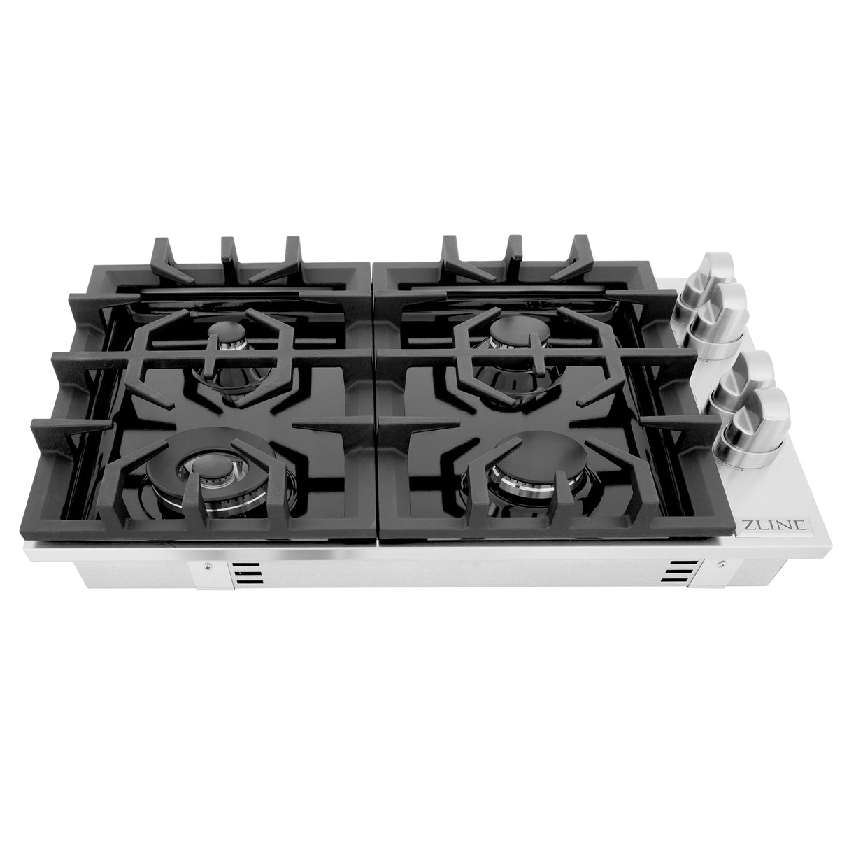 ZLINE 30" Dropin Gas Stovetop with 4 Gas Burners and Black Porcelain Top (RC30-PBT)