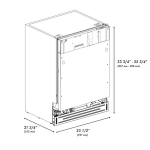 ZLINE 24" Tallac Series 3rd Rack Tall Tub Dishwasher in Custom Panel Ready with Stainless Steel Tub, 51dBa (DWV-24)