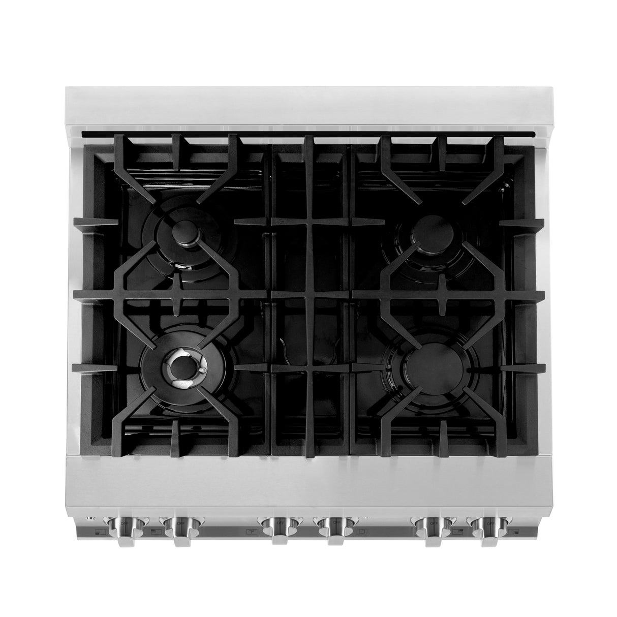 ZLINE 30" 4.0 cu ft Dual Fuel Range with Gas Stove and Electric Oven in Stainless Steel and Black Matte Door (RA-BLM-30)