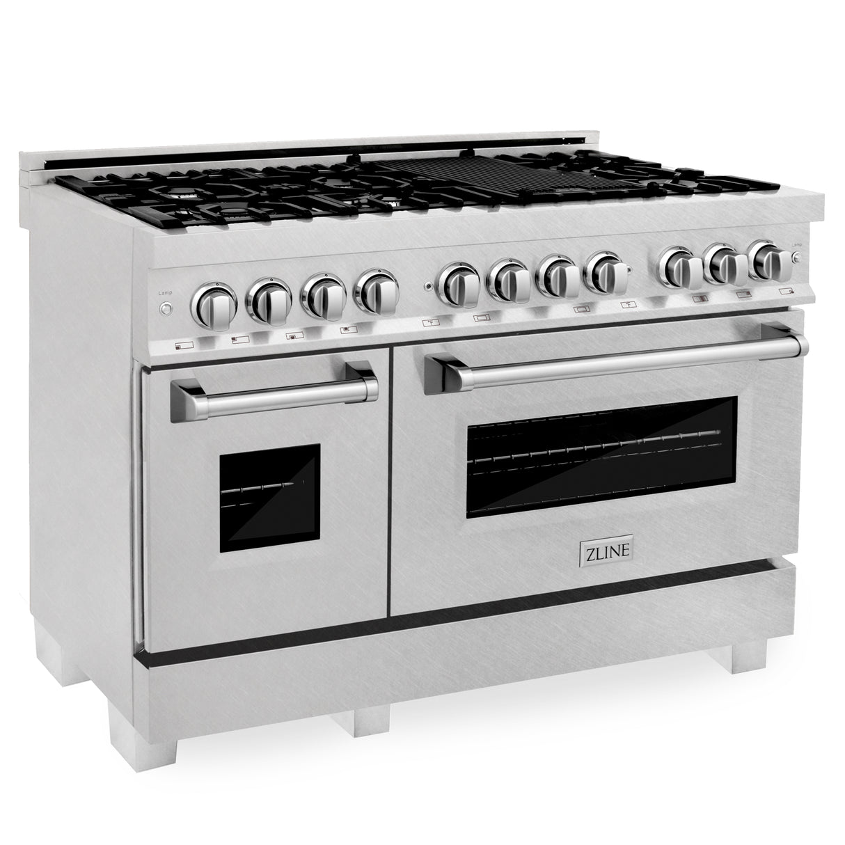 ZLINE 48" 6.0 cu ft Dual Fuel Range with Gas Stove and Electric Oven in Fingerprint Resistant Stainless Steel (RAS-SN-48)