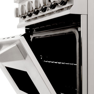 ZLINE 24" 2.8 cu ft Dual Fuel Range with Gas Stove and Electric Oven in Stainless Steel (RA24)