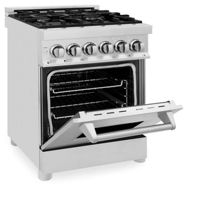 ZLINE 24" 2.8 cu ft Dual Fuel Range with Gas Stove and Electric Oven in Stainless Steel (RA24)