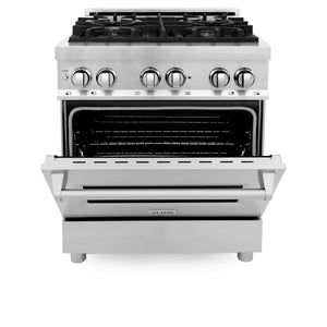 ZLINE 30" 4.0 cu ft Dual Fuel Range with Gas Stove and Electric Oven in Stainless Steel (RA30)