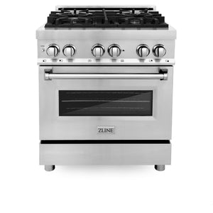 ZLINE 30" 4.0 cu ft Dual Fuel Range with Gas Stove and Electric Oven in Stainless Steel (RA30)