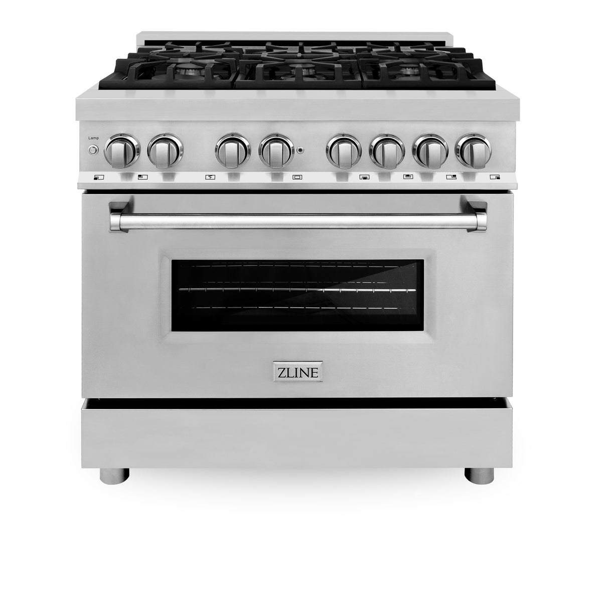 ZLINE 36" 4.6 cu ft Dual Fuel Range with Gas Stove and Electric Oven in Stainless Steel (RA36)