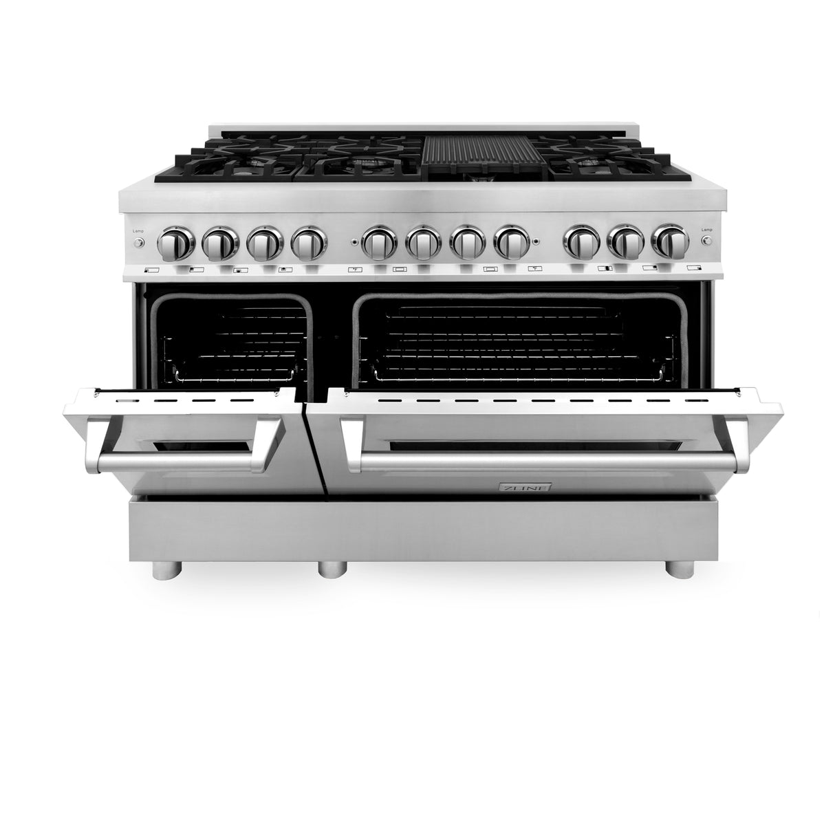 ZLINE 48" 6.0 cu ft Dual Fuel Range with Gas Stove and Electric Oven in Stainless Steel (RA48)