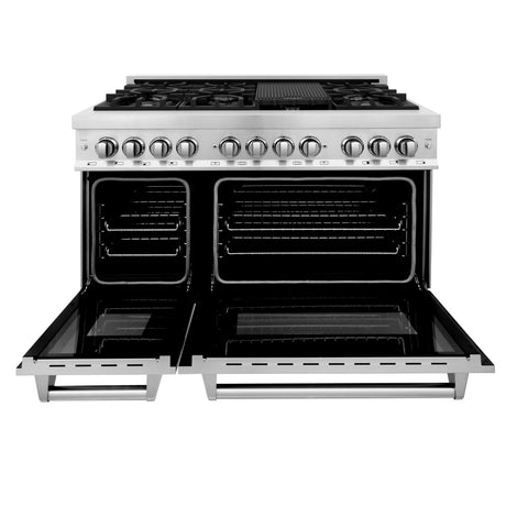 ZLINE 48" 6.0 cu ft Dual Fuel Range with Gas Stove and Electric Oven in Stainless Steel (RA48)