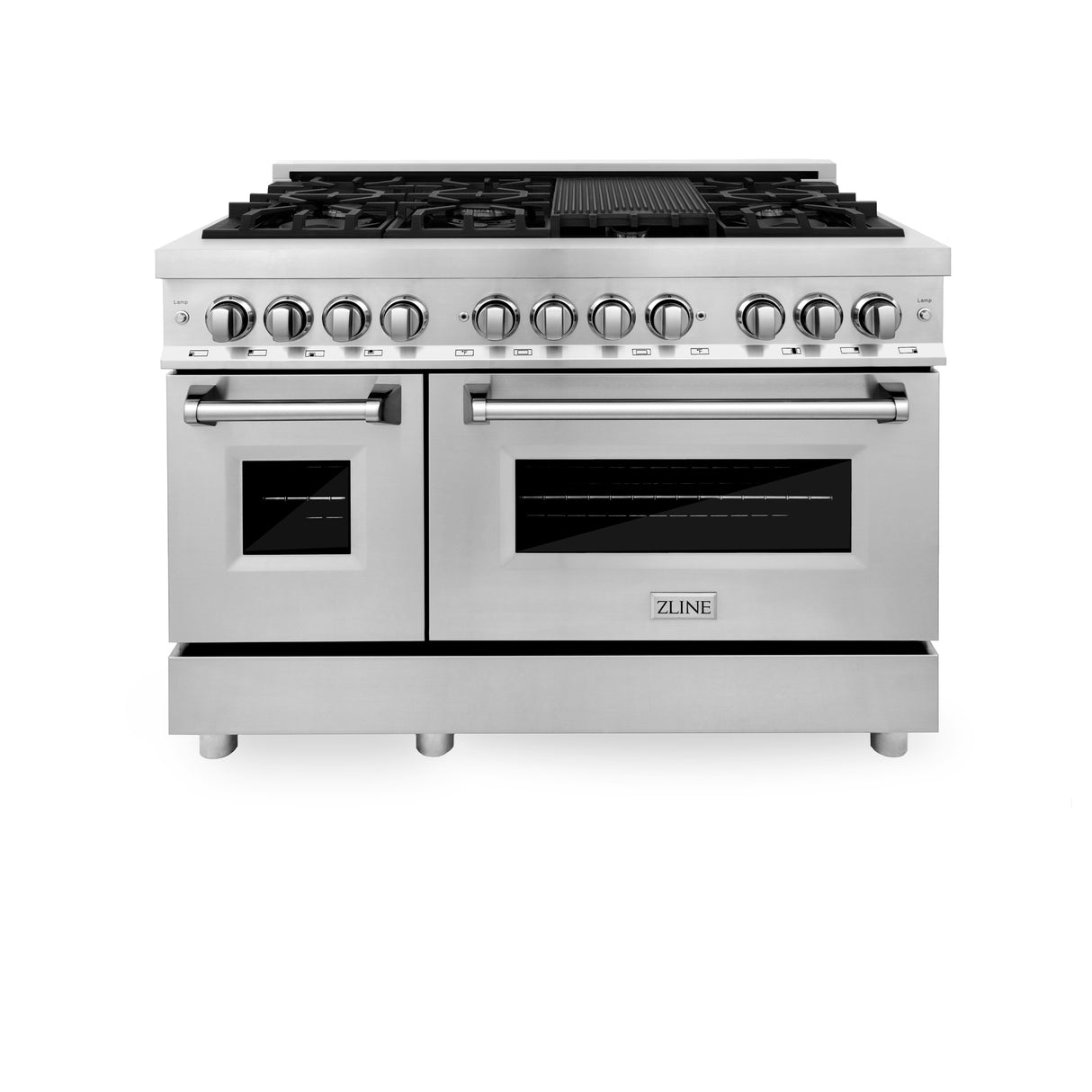 ZLINE 48" 6.0 cu ft Dual Fuel Range with Gas Stove and Electric Oven in Stainless Steel (RA48)