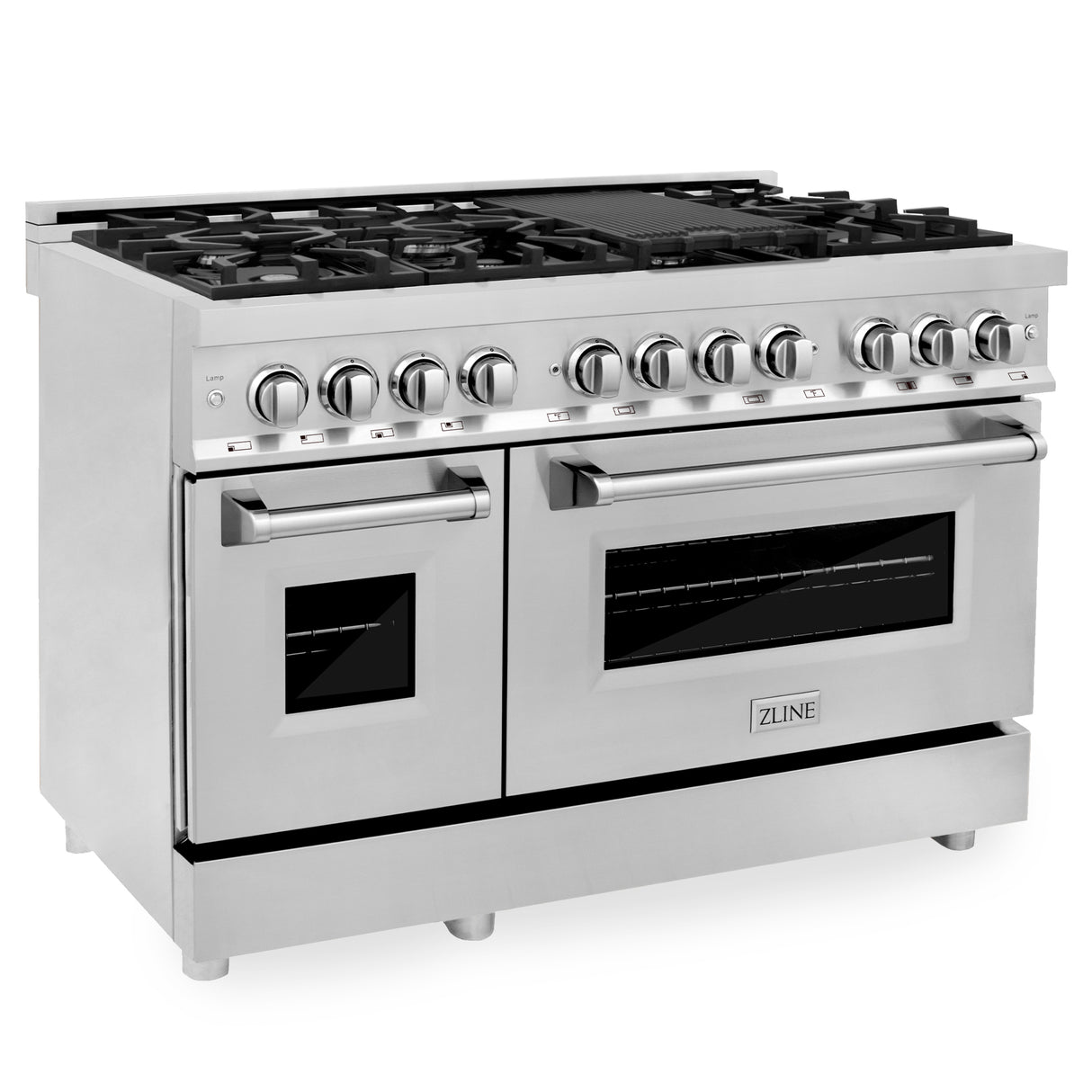 ZLINE 48" 6.0 cu ft Dual Fuel Range with Gas Stove and Electric Oven in Stainless Steel (RA48)