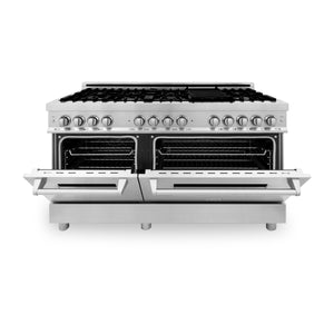 ZLINE 60" 7.4 cu ft Dual Fuel Range with Gas Stove and Electric Oven in Stainless Steel (RA60)